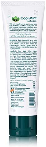 Himalaya Botanique Kids Toothpaste, Cool Mint Flavor to Reduce Plaque and Keep Kids Brushing Longer, 4 oz